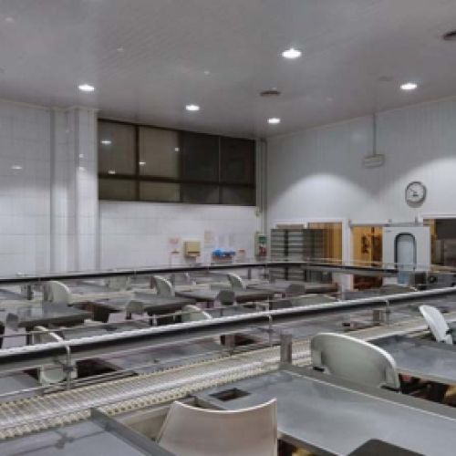Luces led instaladas en fábrica de procesamiento alimentario